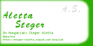 aletta steger business card